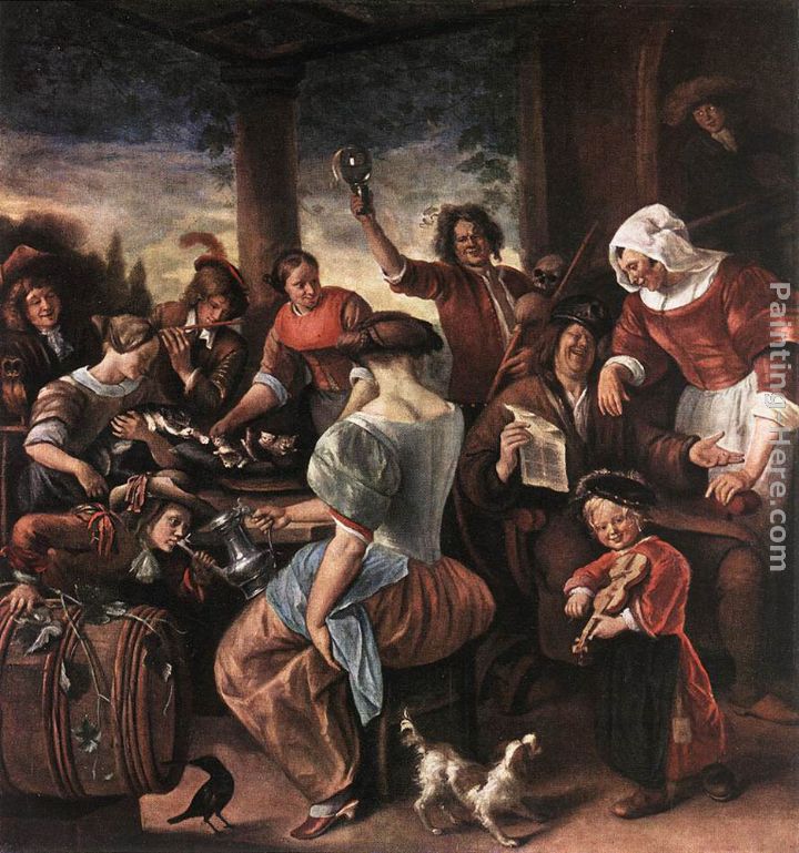 A Merry Party painting - Jan Steen A Merry Party art painting